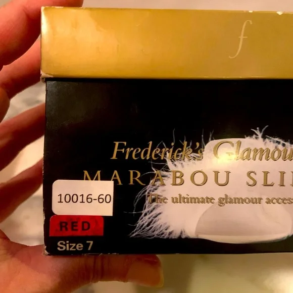 VTG Fredericks Of Hollywood Glamour Girl Marabou Slippers Red Feather Size 7 - Picture 5 of 10